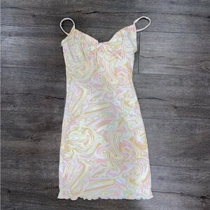 Small vacation dress. Tie dye pastel
